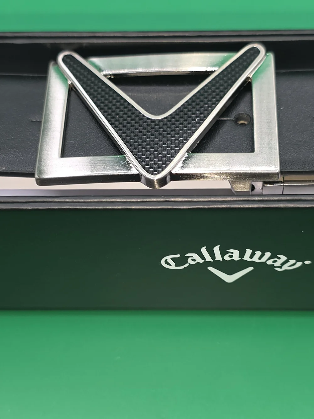 Callaway Men's Black Leather Belt - Size M (34-36) New In Box